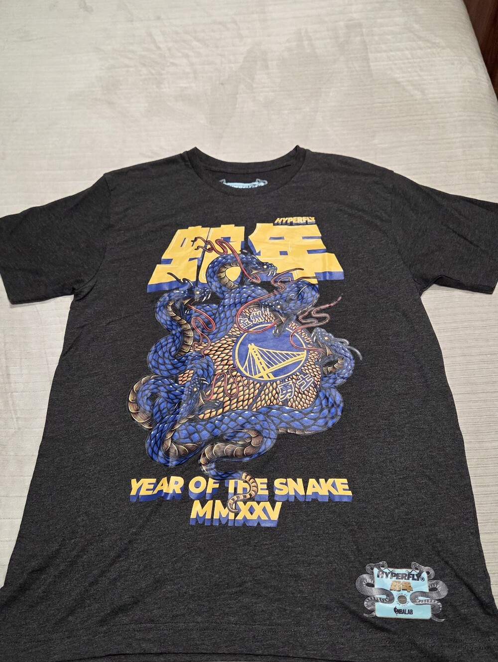 Unisex NBALab x Hyperfly Heather Black Golden State Warriors Year of the Snake